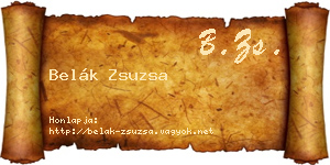 Belák Zsuzsa névjegykártya